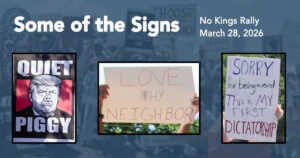 Signs of No Kings, Brandon, Florida, March 28, 2026